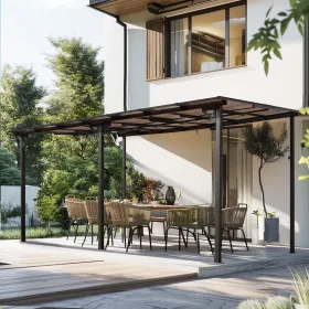 10' x 14' Outdoor Pergola Gazebo,Wall-Mounted Lean to Metal Awning Gazebo with Roof,Large Heavy Duty for Patio,Decks,Backyard 10' x 14' Outdoor Pergola Gazebo,Wall-Mounted Lean to Metal Awning Gazebo with Roof,Large Heavy Duty for Patio,Decks,Backyard